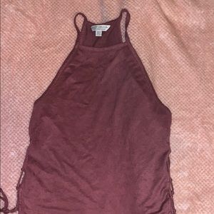 American eagle mauve cropped halter top